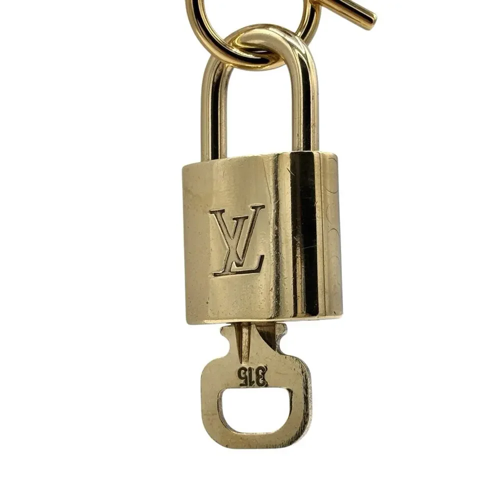 Authentic Louis Vuitton Lock &‎ Key with Unbranded Gold Plated Toggle Necklace